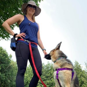 Ali Brown ready to start a dog training walk